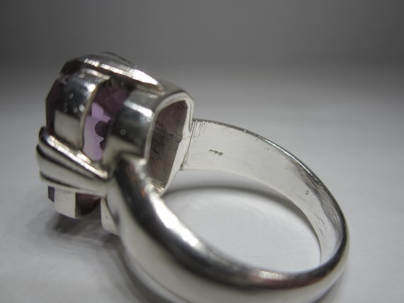 Large Emerald Cut Amethyst Statement Ring Size 7 … - image 14