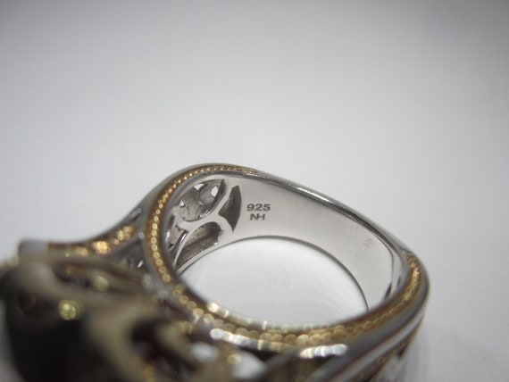 Ruby Red Quartz Statement Ring Size 5 Vintage Ste… - image 9