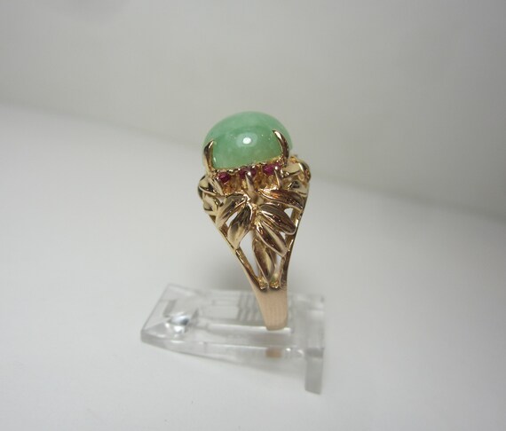 Jadeite and Ruby Statement Ring Size 7 | Vintage … - image 7