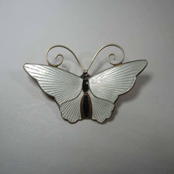 Vintage David Andersen Norway Enamel Butterfly Brooch Pin
