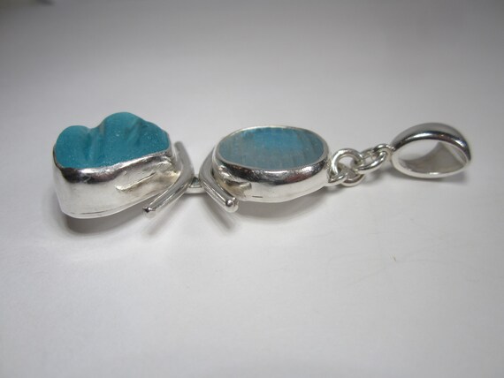 Ohajiki Japanese Marble and Blue Sea Glass Pendan… - image 7