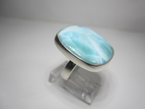 Larimar Statement Ring Size 7 Sterling Silver Est… - image 6