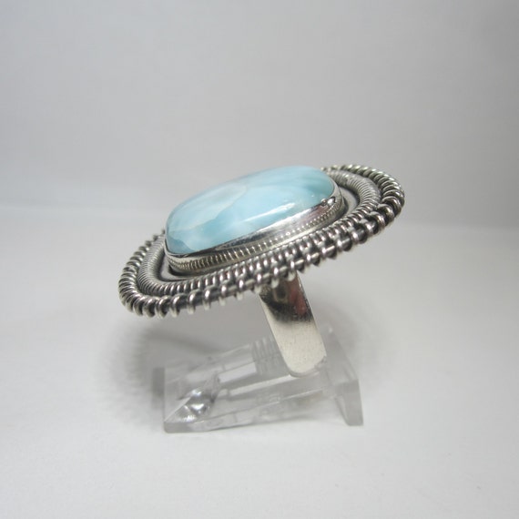 Larimar Square Statement Ring Size 7 Sterling Sil… - image 10