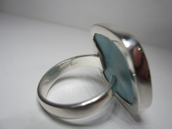 Larimar Statement Ring Size 7 Sterling Silver Est… - image 9