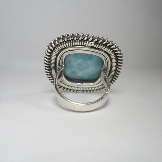 Larimar Square Statement Ring Size 7 Sterling Sil… - image 5