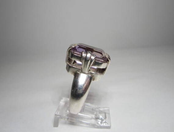 Large Emerald Cut Amethyst Statement Ring Size 7 … - image 9