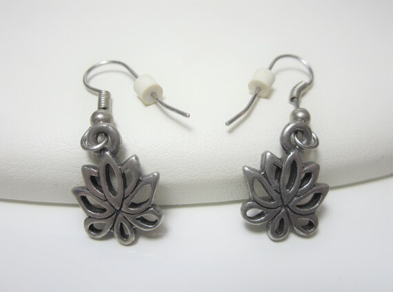 Lotus Flower Earrings | Vintage Sterling Silver J… - image 7