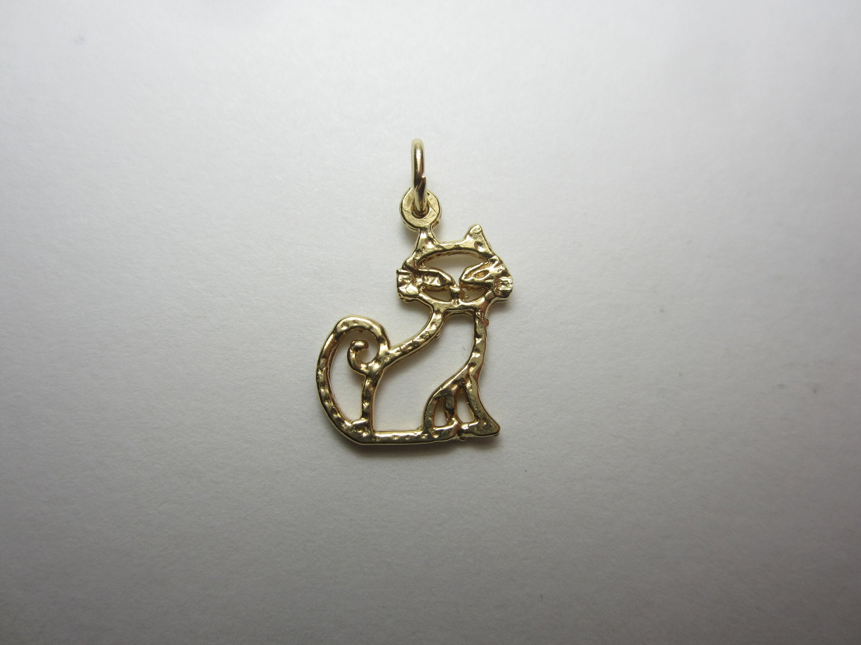 14k Gold Cat Pendant Vintage 14k Gold Jewelry Etsy