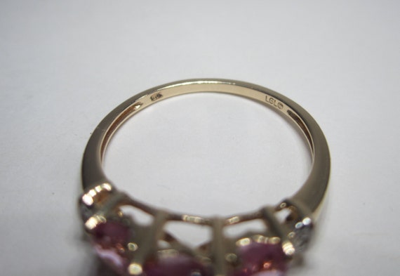 Pink Sapphire Heart Ring Size 7 Vintage 10k Gold … - image 9