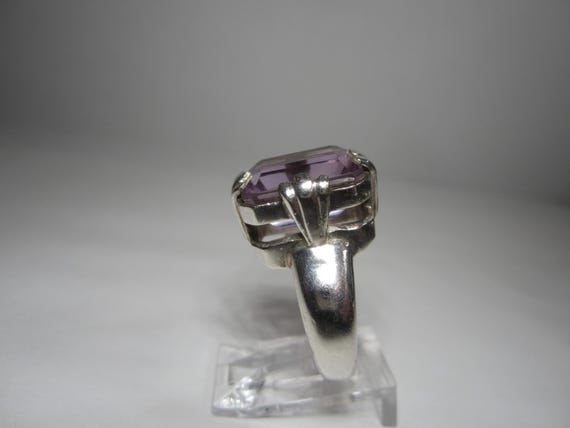 Large Emerald Cut Amethyst Statement Ring Size 7 … - image 11
