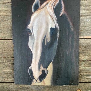 Pintura a óleo de animais da Ucrânia Artistas para animais Parar ecocídio Pintura de cavalo para quarto de bebê cavalo triste Ucrânia imagem de cavalo marrom vivo