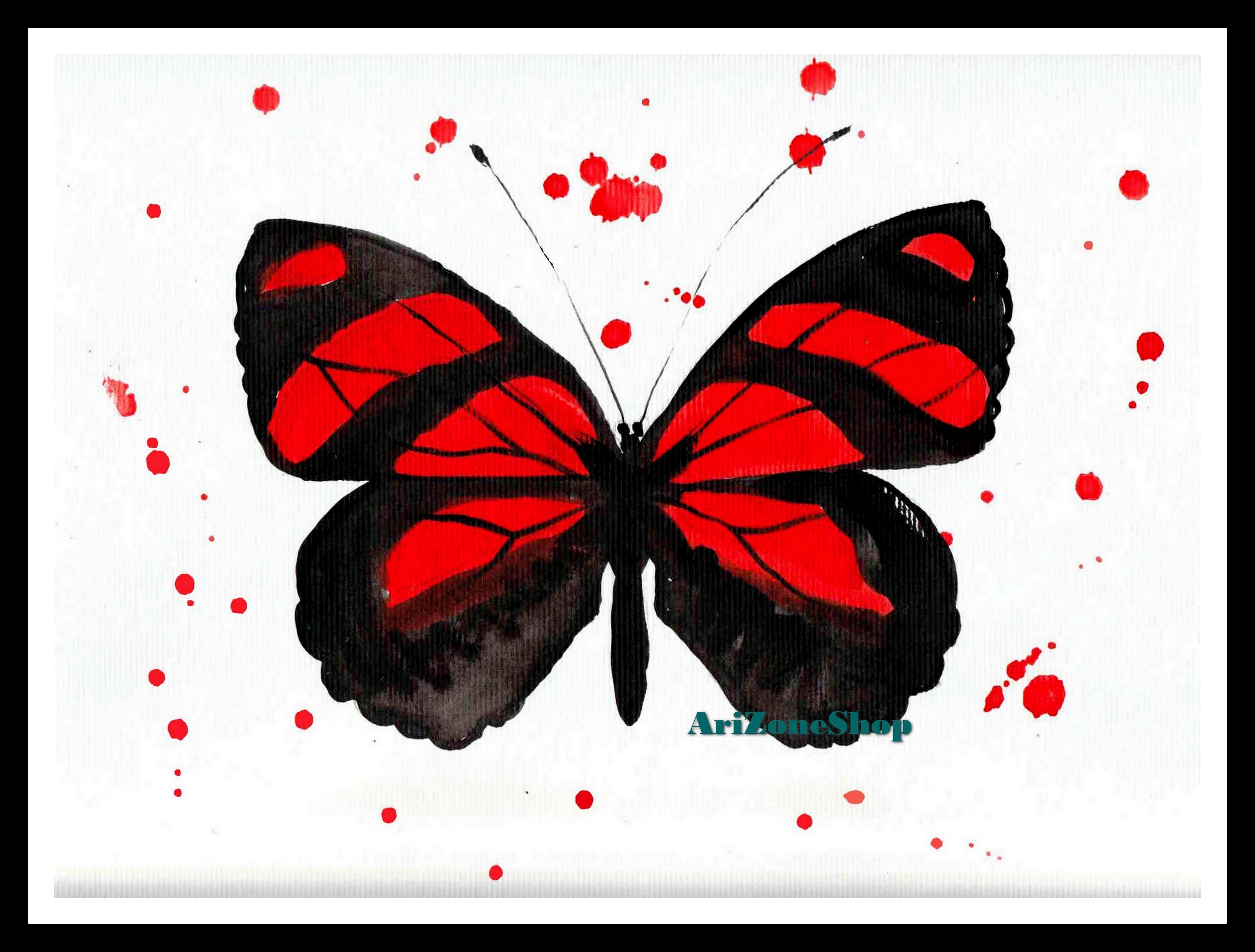 Red Butterfly Print Butterfly Watercolor Wall Art Butterfly | Etsy
