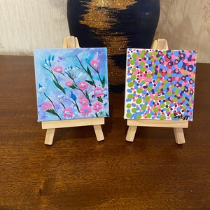 Mini Wall art Miniature Painting canvas Tiny paintings for doll Mini Frames small canvas print acrylic painting small painting tiny canvas