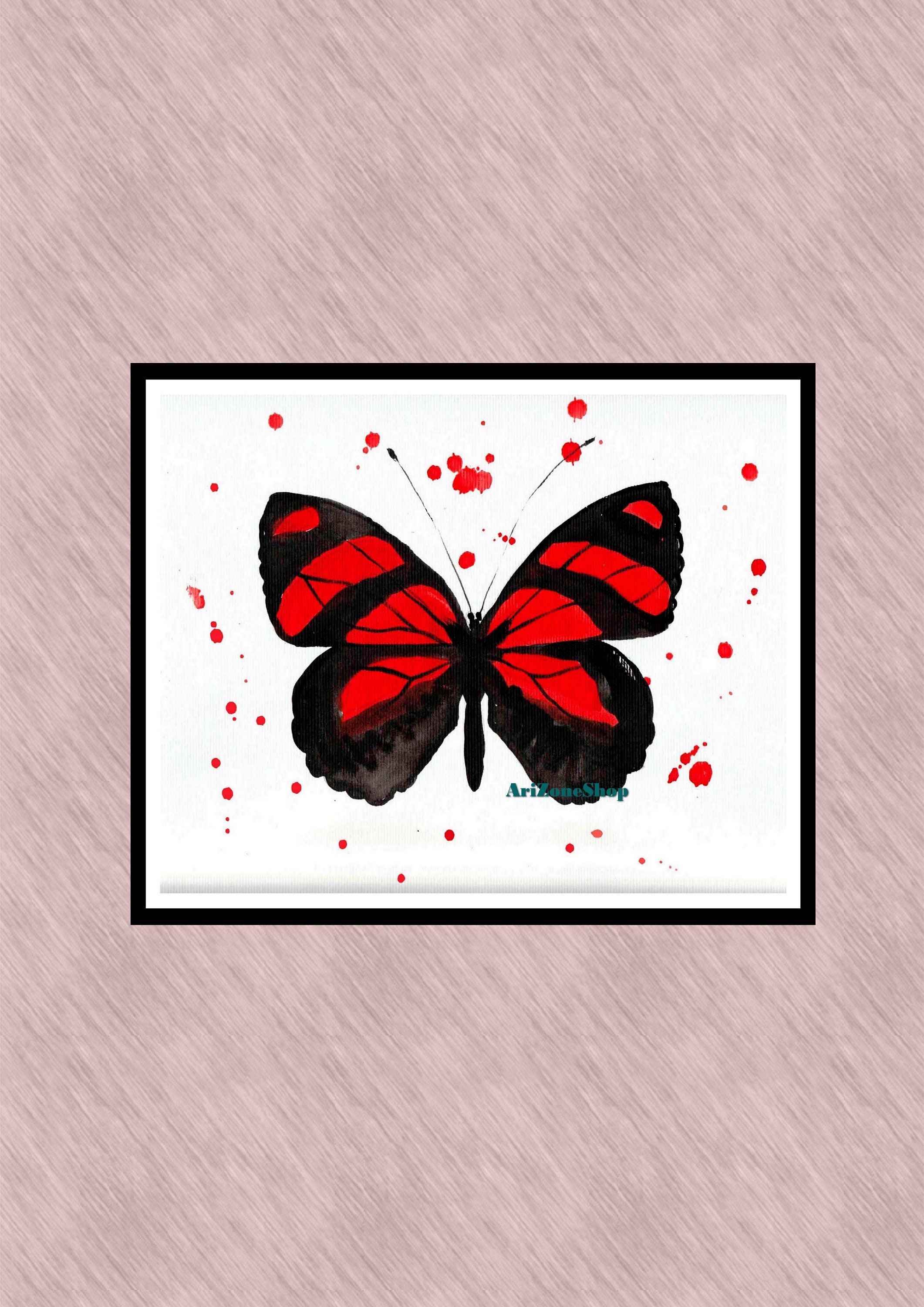 Red Butterfly Print Butterfly Watercolor Wall Art Butterfly | Etsy