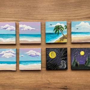 Mini Wall art Miniature Painting canvas Tiny paintings for doll Mini Frames small canvas print acrylic painting small painting tiny canvas