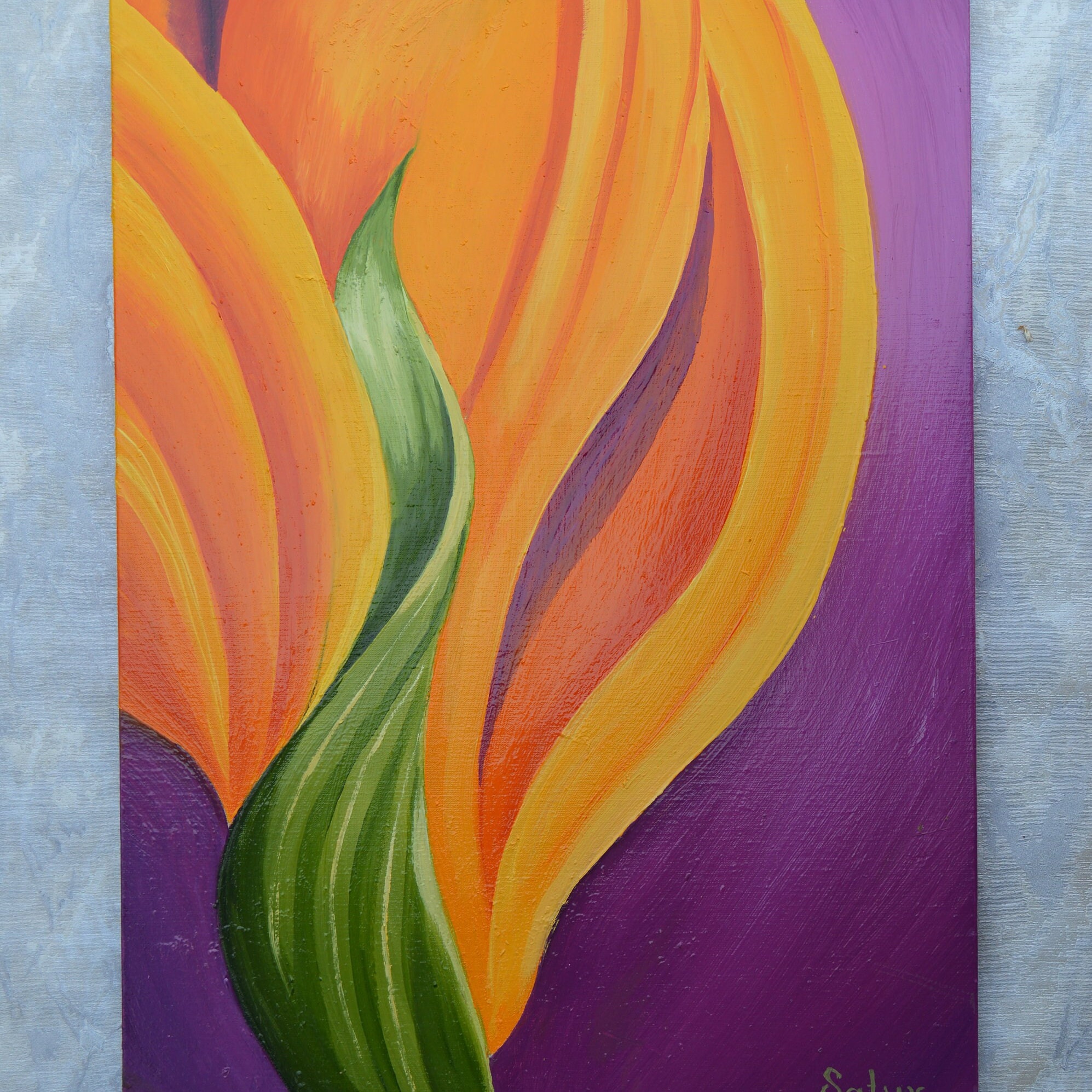 Canvas painting original Oil Painting On Canvas Yellow and violet Painting Abstact Painting Modern Abstract Artwork Original Wall Painting