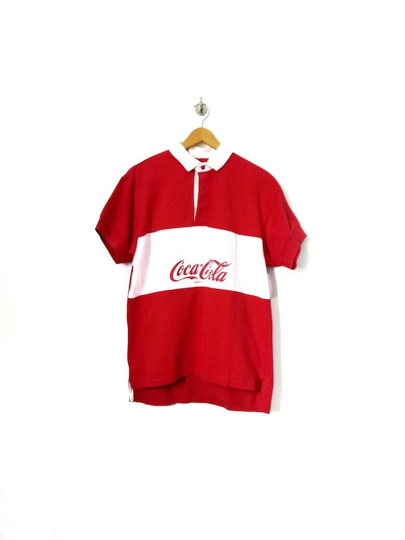 Vintage 90's Coca Cola Rugby shirt Red