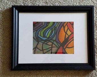 Anxious Mixed Media Art 18x24 Original Intuitive Art