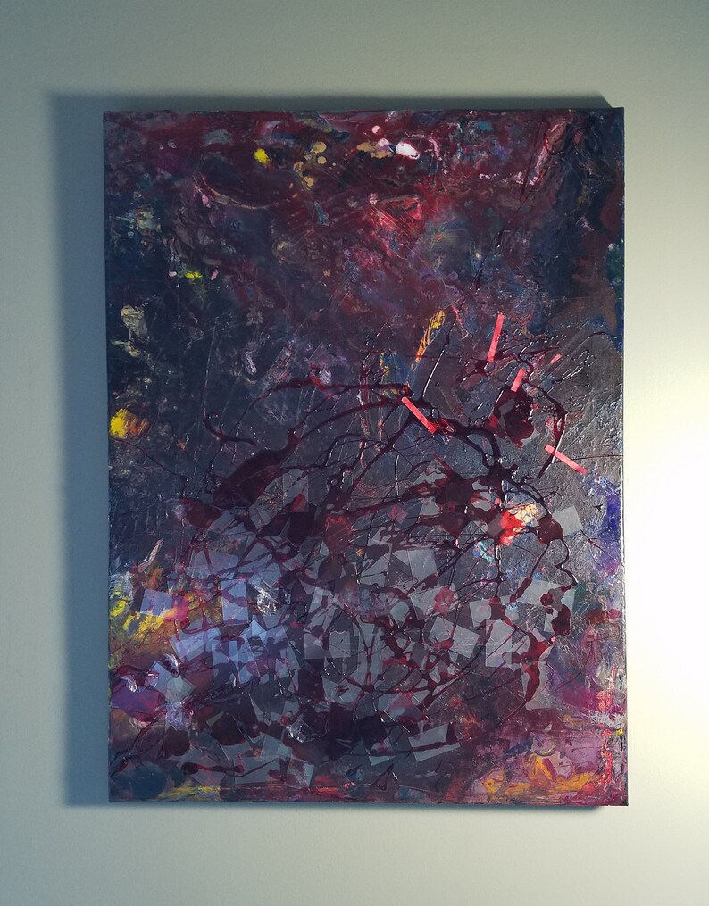 Anxious Mixed Media Art 18x24 Original Intuitive Art