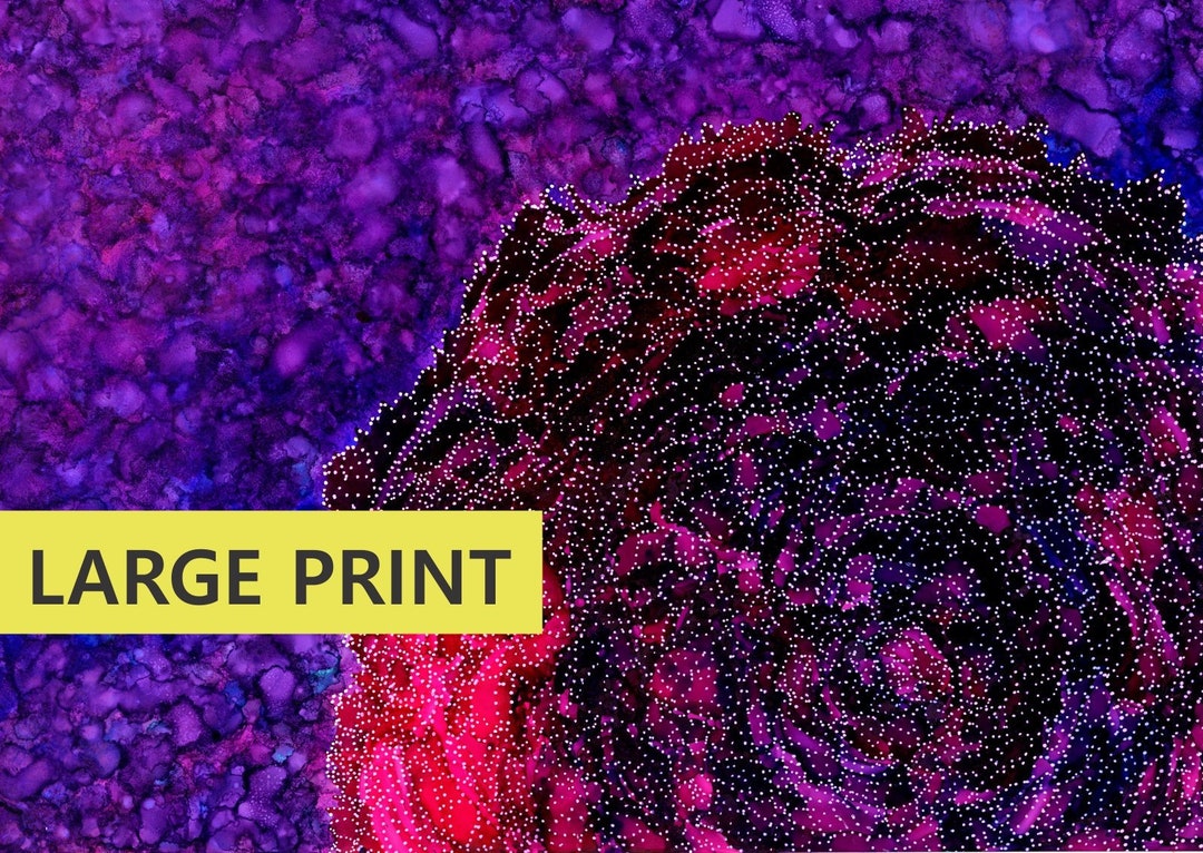 LARGE Original Art Print Electric Rose 11x14 Etsy