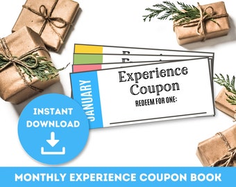 Printable Monthly Experience Coupon Book for Kids (PDF)