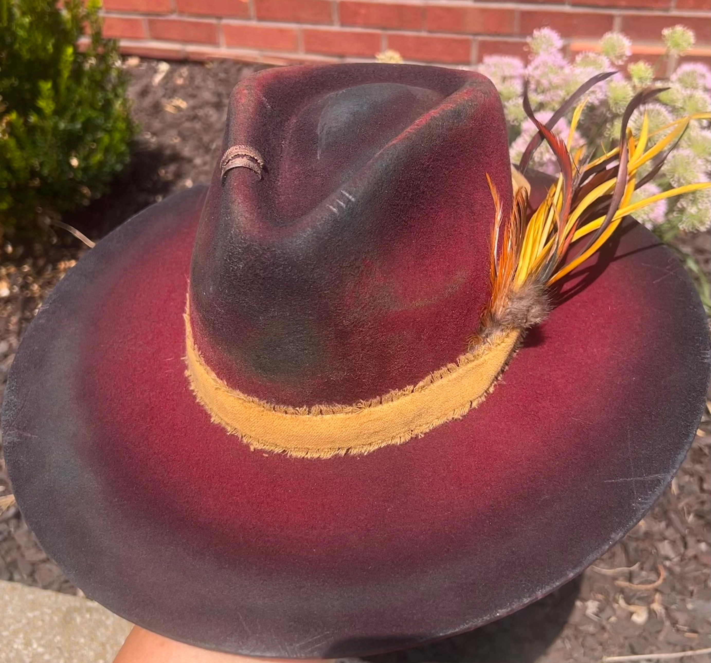 Red Leather Fedora 