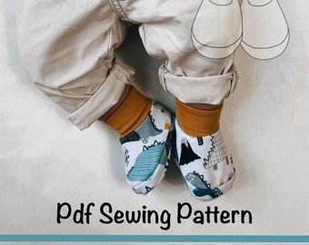 Schnittmuster für Babyschuhe, Unisex-Schuhe für Babys und Kleinkinder, Geschenk zur Babyparty zum Selbernähen / PDF / Sofort-Download