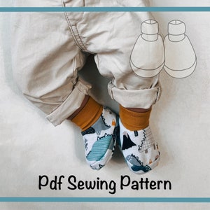 Sewing Pattern Baby Shoes , Unisex Baby and Toddler Slippers , Sewing Baby Shower Gift / PDF / Instant Download