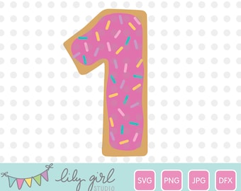 Donut SVG, 1st Birthday, Number 1 Donut, SVG, Cutting File for Cricut or Silhouette, Instant Download