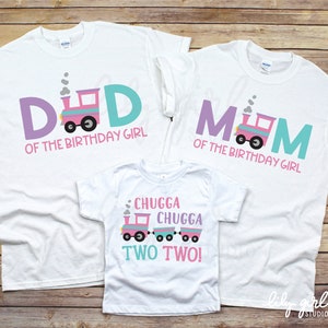 Chugga Chugga twee twee roze trein bijpassende familie SVGs, 2e verjaardag, moeder, vader, bestanden snijden, Cricut, silhouet, nu downloaden Jpg, Png, Dxf