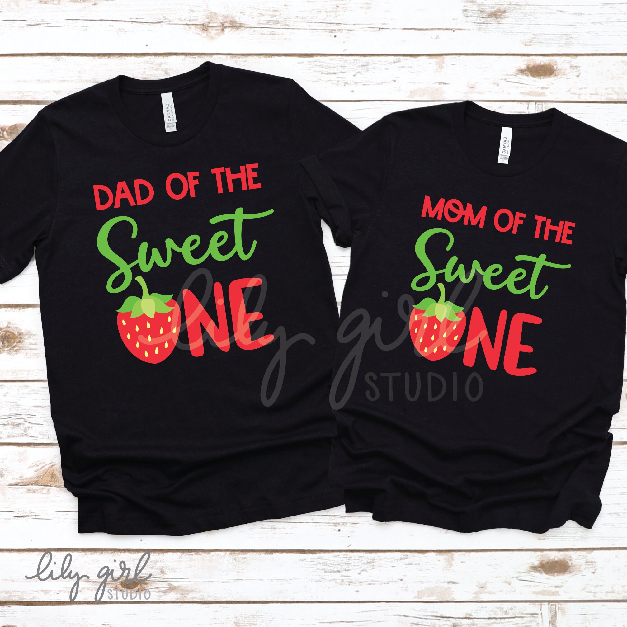 Svg File Matching Mom and Dad of the Sweet One, Strawberry SVG Files, Matching Mom and ...