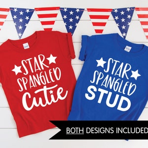 Star Spangled Cutie en Star Spangled Stud SVG-bestanden, patriottische SVG, 4 juli, snijden bestand voor Cricut of silhouet, Instant Download