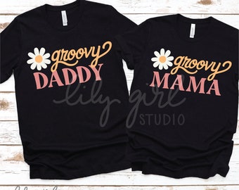 Groovy Mama & Daddy SVG files, Matching Mom and Dad Birthday Daisy SVG, Groovy Party, Cutting File for Cricut, Silhouette, Instant Download