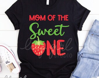 Mom of the Sweet One, Strawberry SVG files, Matching Mom Birthday SVG, 1st Birthday, Cutting File for Cricut, Silhouette, Instant Download