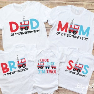 Choo Choo ik ben twee trein familie SVGs, 2e verjaardagsfeestje bijpassende SVG, snijden bestand voor Cricut of silhouet, Instant Download, Jpg, Png, Dxf