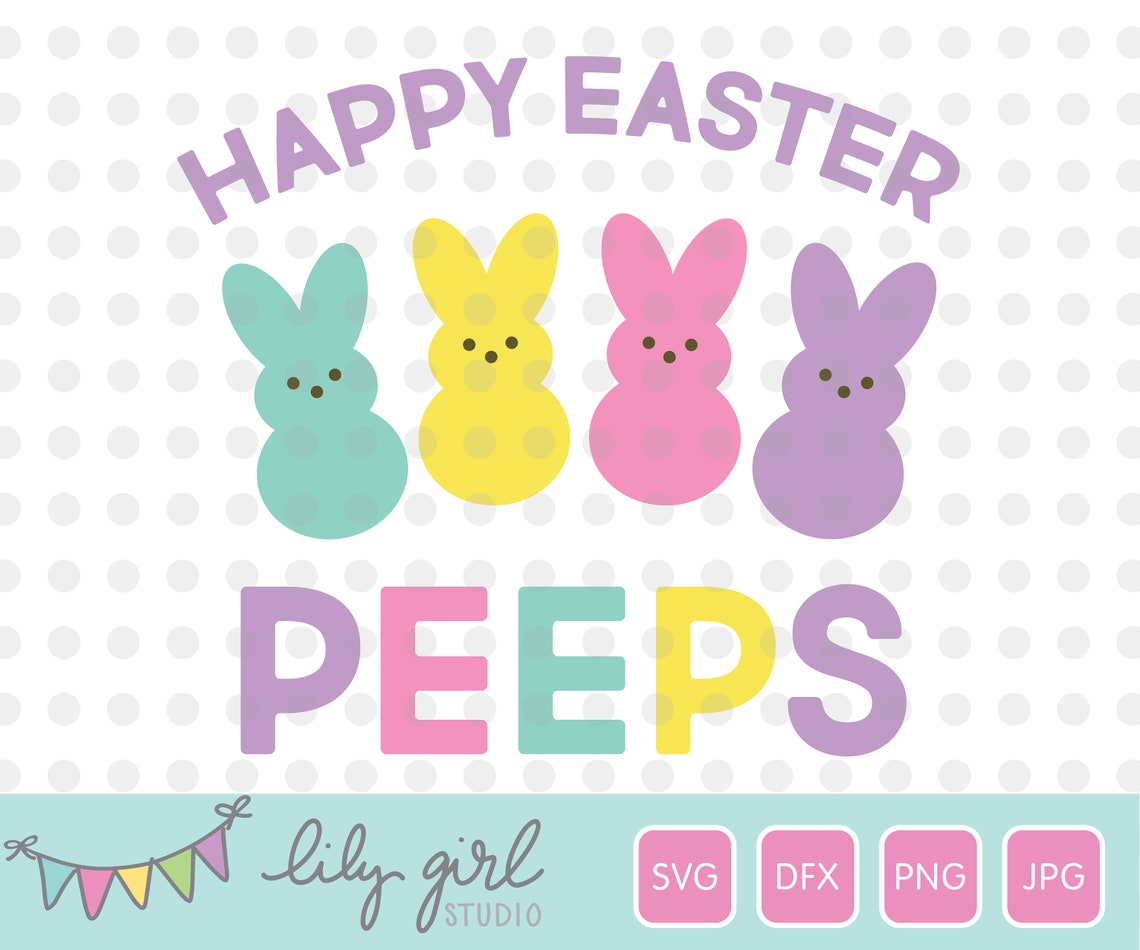 Happy Easter Peeps SVG Kids Easter SVG Cutting File for - Etsy