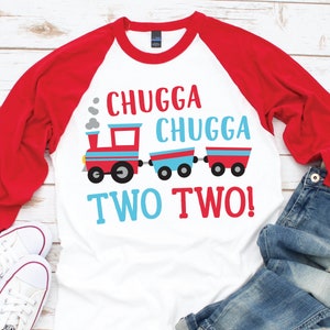 Chugga Chugga Two Two Train SVG, 2nd Birthday SVG, Cutting File for Cricut or Silhouette, Instant Download, Jpg, Png, Dxf image 2