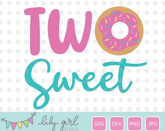 Donut SVG, DOS SVG dulces, 2o cumpleaños, archivo de corte para Cricut o silueta, descarga instantánea