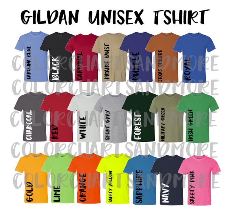 Gildan 42000 Performance Shirt Color Chart, Shirt Color Chart, Gildan Color  Chart, Color Chart for Selling, TShirt Color Chart, Gildan