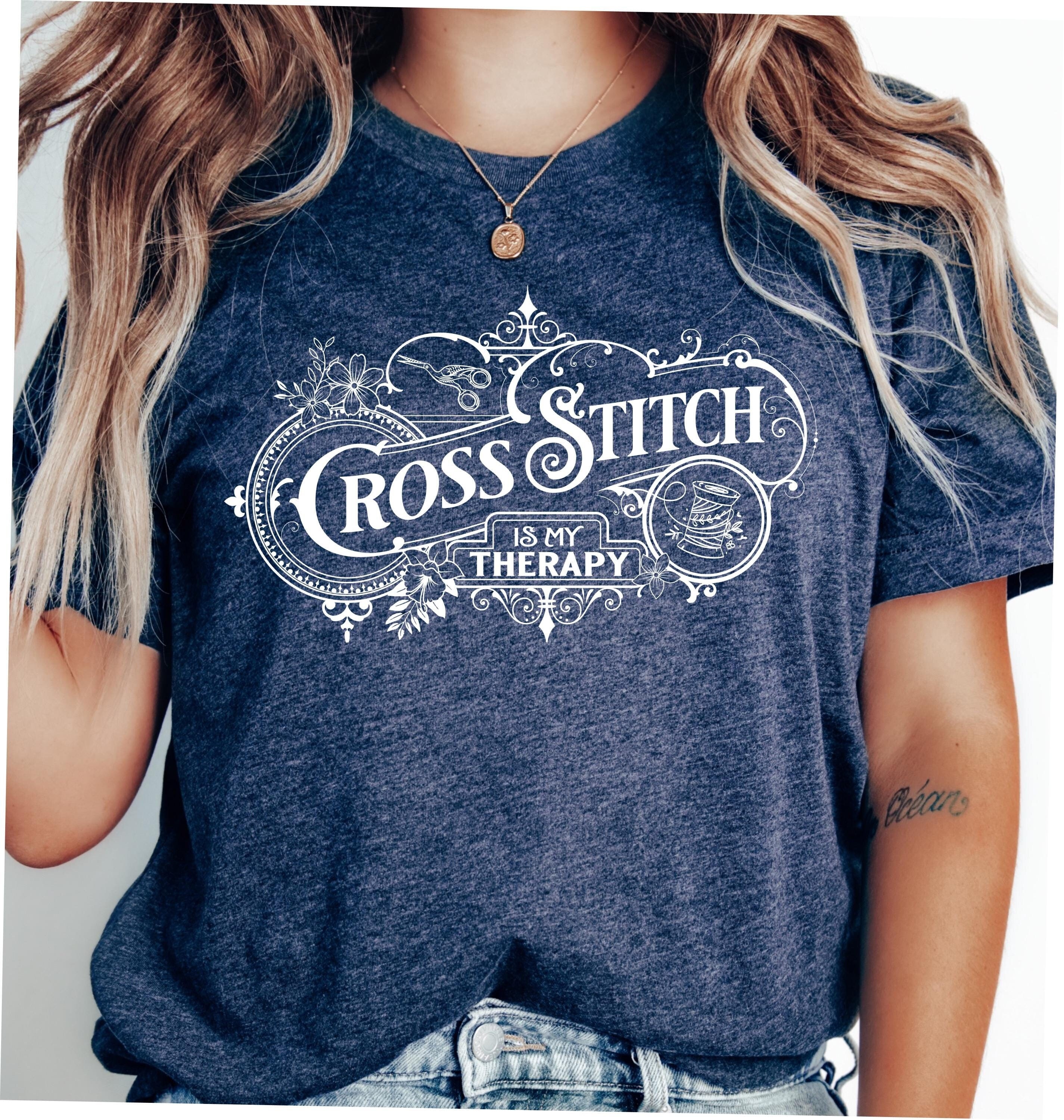 AMERI♡ MEDI CROSS STITCH LIKE SHIRT Cross Stitch Therapy Shirt: Elegant Needlework Gift Tee - Etsy