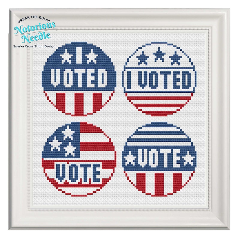 I Voted Badges from Notorious Needle on Etsy