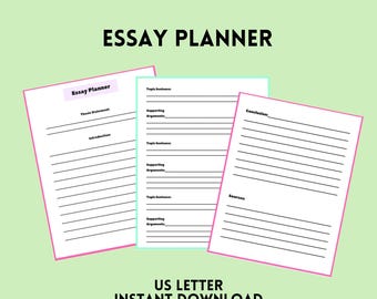 Essay Planner Printable for Students | US Letter PDF | Instant Download | Bullet Journal
