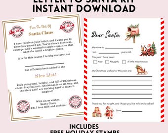 Letter From Santa Bundle| Free Holiday Stamps | US Letter and PNG | Instant Download