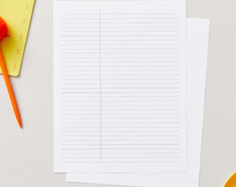 Cornell Notes Printable (No Summary) | College Ruled, Dotted & Graph | US Letter | Minimalist Study Notes | Instant Digital Download