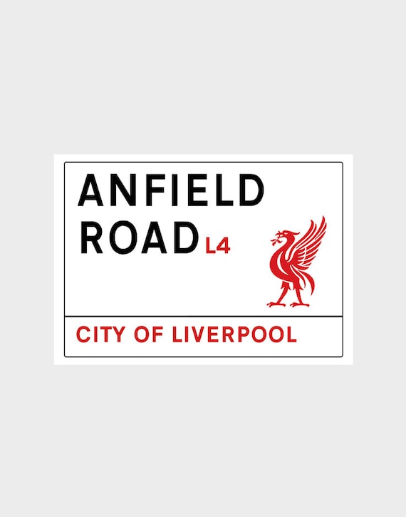 Liverpool Fc Anfield Road Street Sign Minimalist Poster Etsy