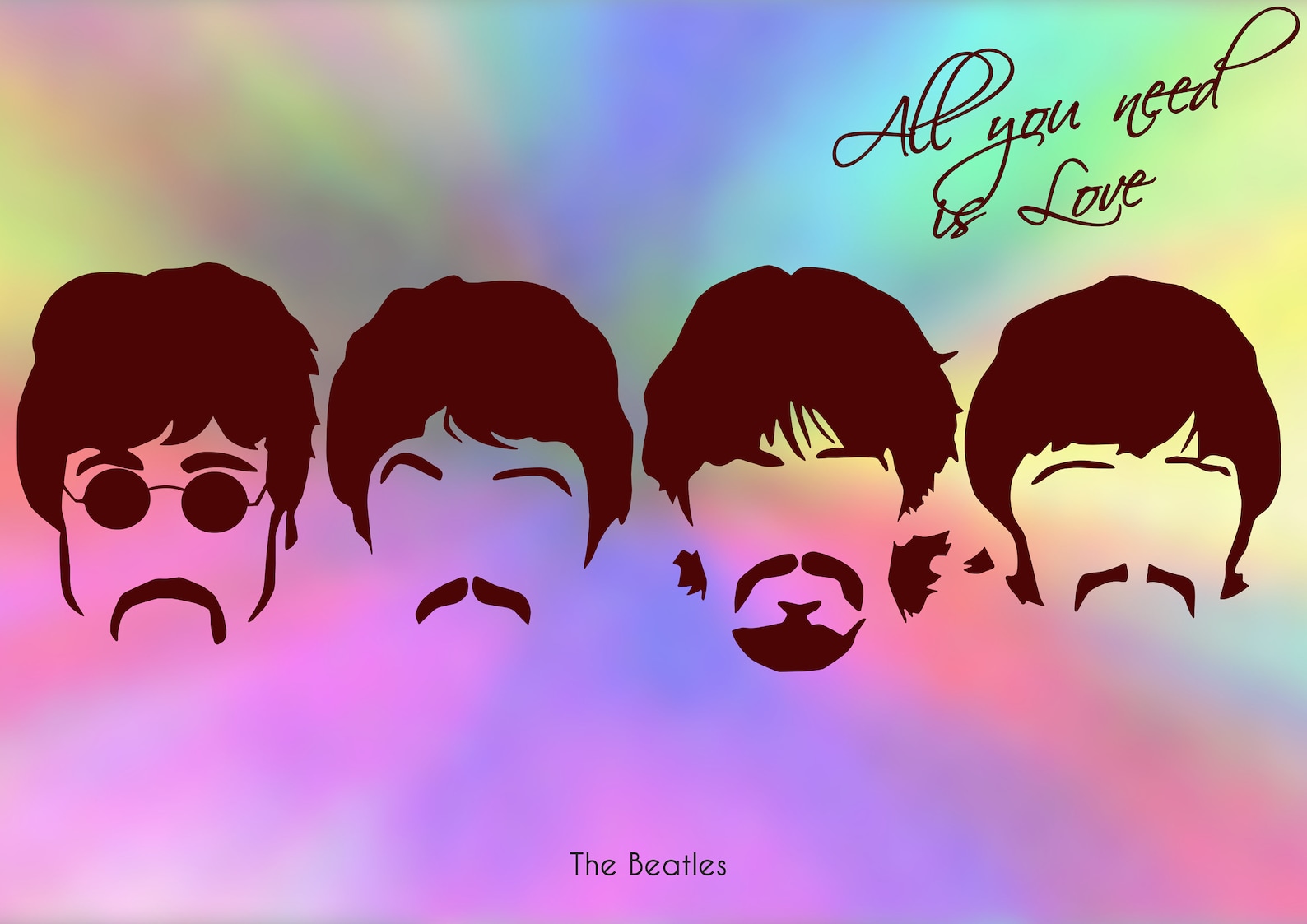 The Beatles Pop Art All you need is love Digital Download Etsy