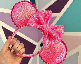 Pink Iridescent Sequin Mouse Ears