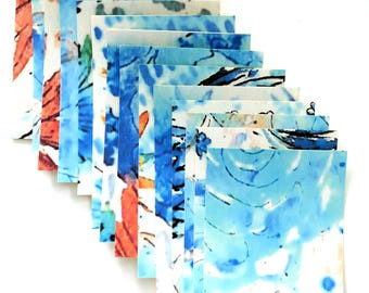 Blue Garden Watercolor Stickers, Scrapbooking, Collage Papers, Ephemera, Decoupage papers