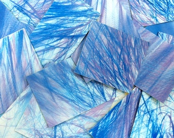 Blue Grasses Sticker Papers: Scrapbooking Collage Art