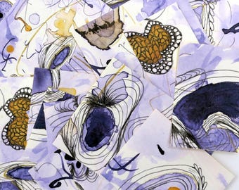 Purple Sensation Sticker Papers: Watercolor Collage